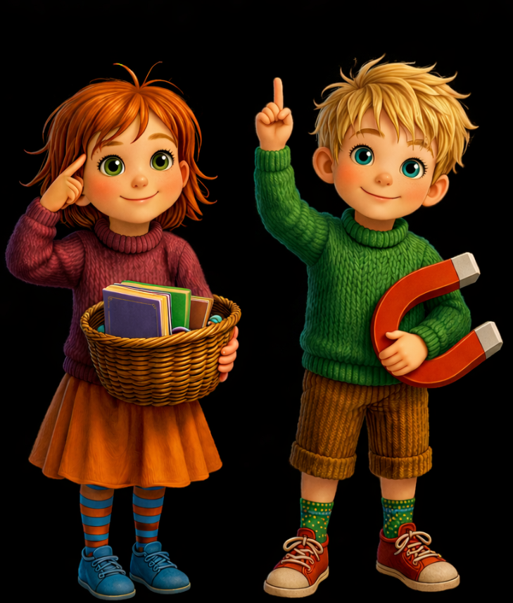 Deux enfants pour la page commandes et options